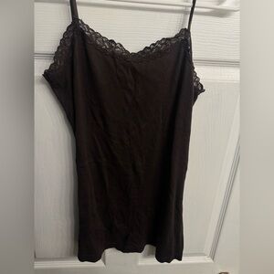 Summer of ‘09 GAP Brown Ribbed lace trim cami